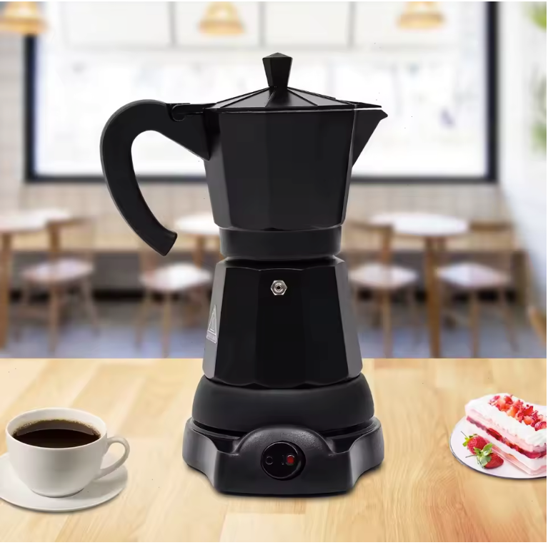 Elektrische Moka Pot 300ml – Espresso Maker met One-Touch Bediening en 480W Vermogen