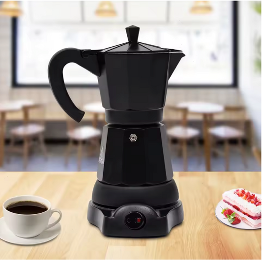 Elektrische Moka Pot 300ml – Espresso Maker met One-Touch Bediening en 480W Vermogen