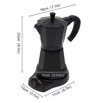 Elektrische Moka Pot 300ml – Espresso Maker met One-Touch Bediening en 480W Vermogen