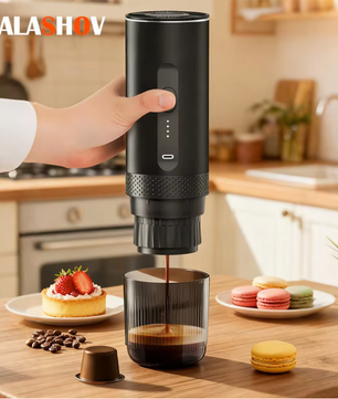 Draadloze Espresso Maker 2-in-1 – Draagbare Koffiemachine voor Capsules en Gemalen Koffie