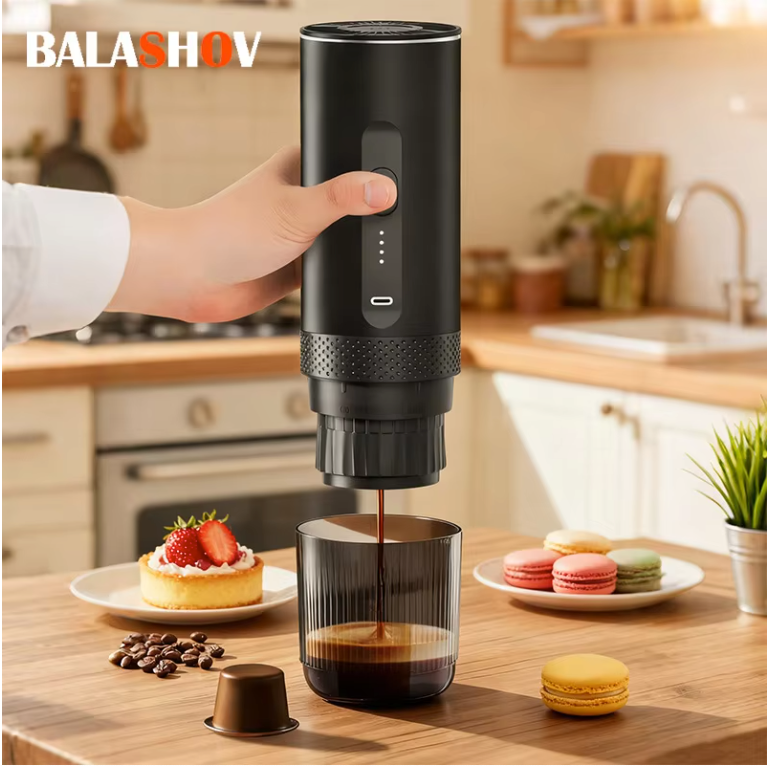Draadloze Espresso Maker 2-in-1 – Draagbare Koffiemachine voor Capsules en Gemalen Koffie