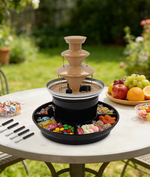 Chocolade Fontein 3-Laags – Fondue Fontein met Fruitplateau voor Feesten en Party’s