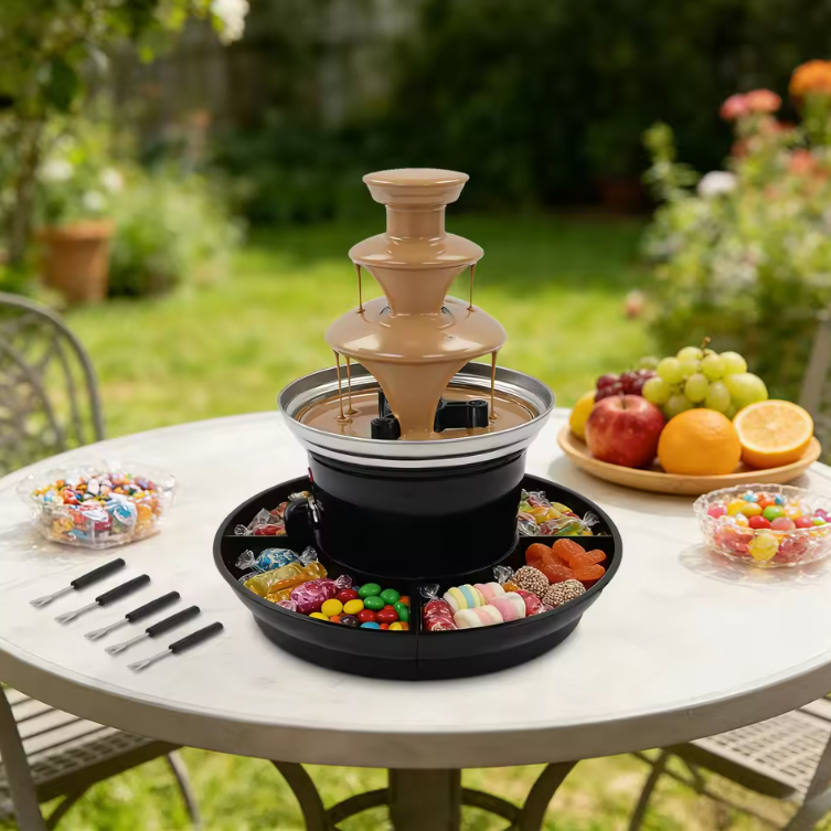 Chocolade Fontein 3-Laags – Fondue Fontein met Fruitplateau voor Feesten en Party’s