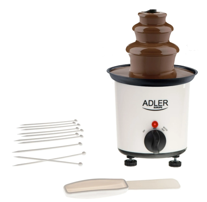 Mini Chocolade Fontein 200ml – Elektrische Fondue Fontein 30W met 10 Dippers voor Feesten