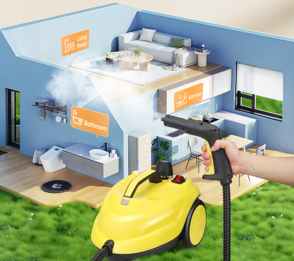 Hogedruk Stoomreiniger 2000W – 2L Tank, Multifunctionele Stoomreiniger voor Huis en Auto