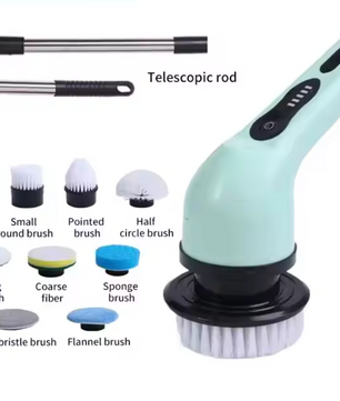 9-in-1 Elektrische Schoonmaakborstel – Draadloos, USB Oplaadbaar en Multifunctioneel
