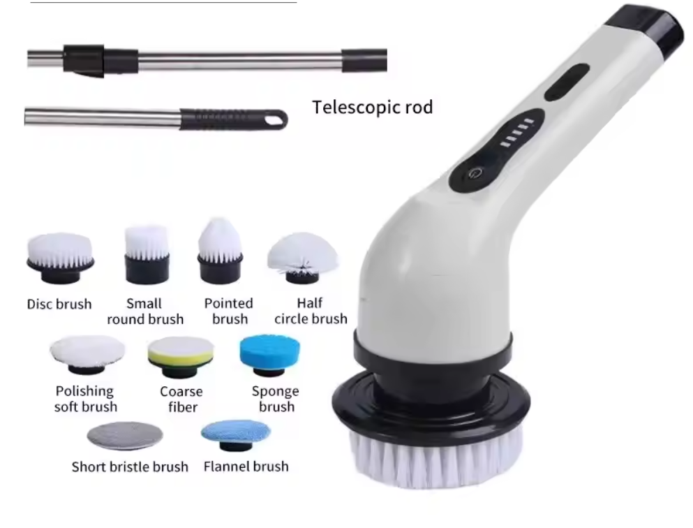 9-in-1 Elektrische Schoonmaakborstel – Draadloos, USB Oplaadbaar en Multifunctioneel