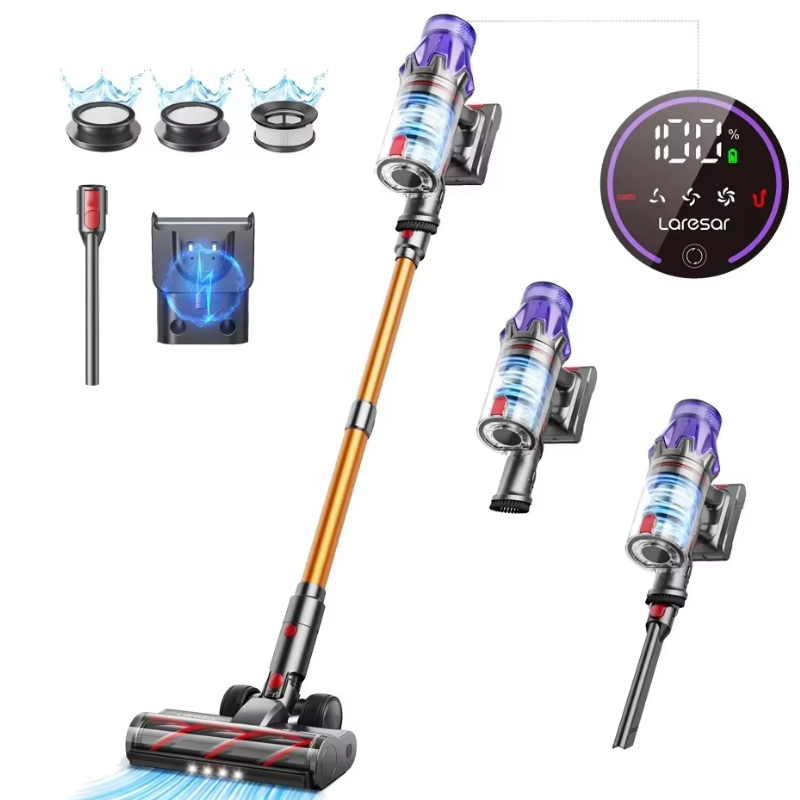 Draadloze Steelstofzuiger 500W – 50000Pa Kracht, 60 Min Accu en LED Display