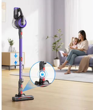 Draadloze Steelstofzuiger 38000Pa – Krachtige Handstofzuiger met 45 Min Accu en LED