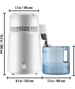 4L Waterdistilleerder – RVS Waterzuiveraar met Snelle Verwarming en Veilig Systeem