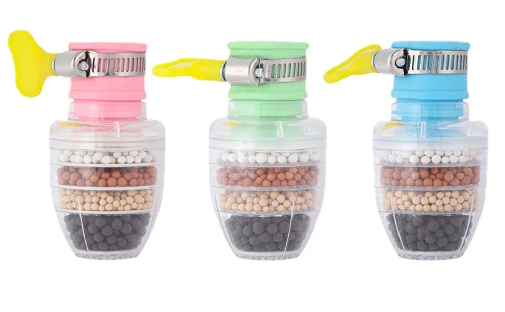 6-Laags Kraan Waterfilter – Compacte Waterzuiveraar met Actieve Kool en Medische Steen