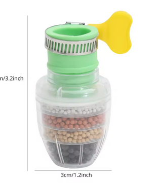 6-Laags Kraan Waterfilter – Compacte Waterzuiveraar met Actieve Kool en Medische Steen