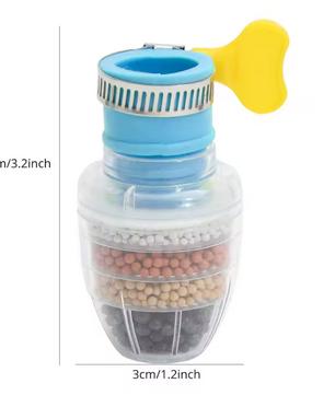 6-Laags Kraan Waterfilter – Compacte Waterzuiveraar met Actieve Kool en Medische Steen