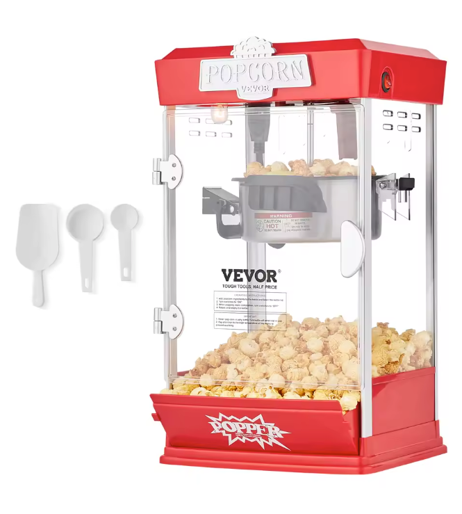 Popcorn Machine 4oz – Elektrische Popcornmaker 1.5 Gallon met Verwarming en LED Verlichting