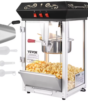 Popcorn Machine 8oz – Elektrische Popcornmaker 48 Cups met Verwarming en LED Verlichting