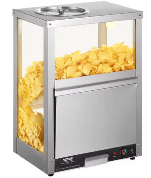 Nacho Warmer 80L – Professionele Snack Display met Verwarming en Glas