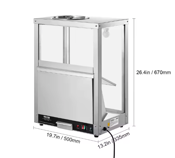 Nacho Warmer 80L – Professionele Snack Display met Verwarming en Glas