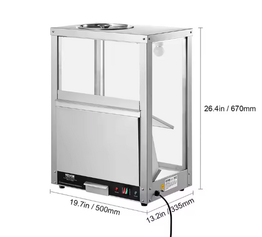Nacho Warmer 80L – Professionele Snack Display met Verwarming en Glas