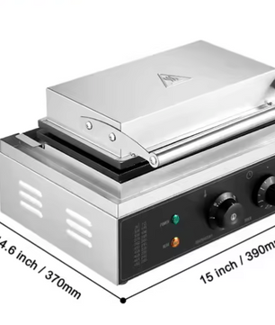 Wafelstok Maker 6 Stuks – Professionele Wafelijzer met Antiaanbaklaag en RVS Behuizing