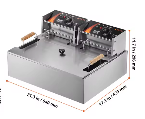 Professionele Friteuse 17L – Elektrische Deep Fryer 3000W met RVS Behuizing