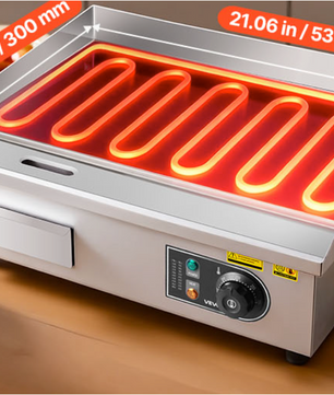 Elektrische Bakplaat 3200W – Professionele Grillplaat met Temperatuurregeling 50-300°C