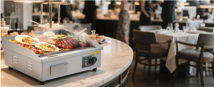 Elektrische Bakplaat 3200W – Professionele Grillplaat met Temperatuurregeling 50-300°C
