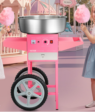 Suikerspin Machine 1000W met Kar – Professionele Cotton Candy Maker met RVS Kom