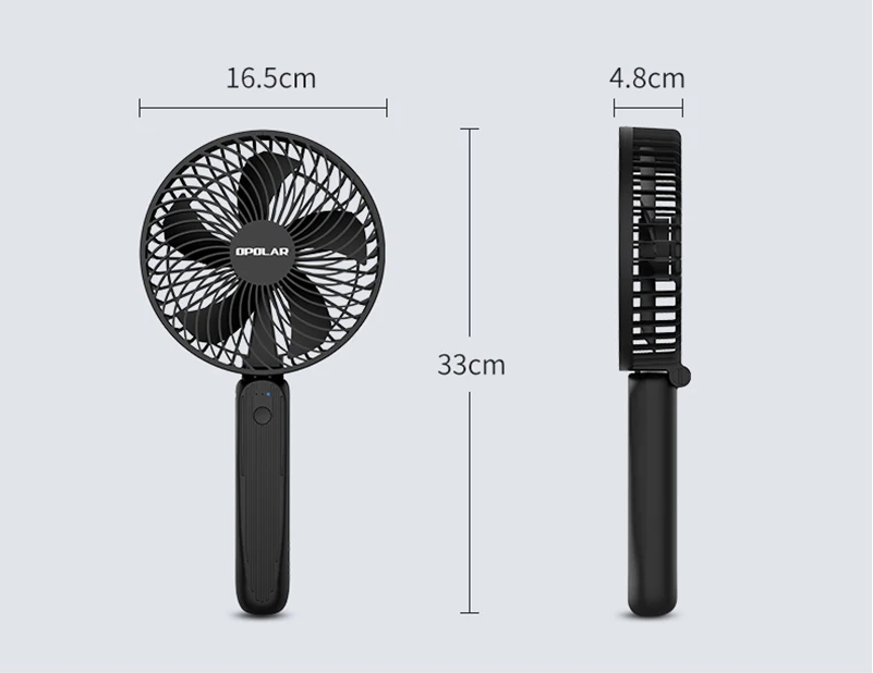 Mini Ventilator 10000mAh – Draagbare USB Handventilator met Opvouwbare Handgreep en Sterke Wind