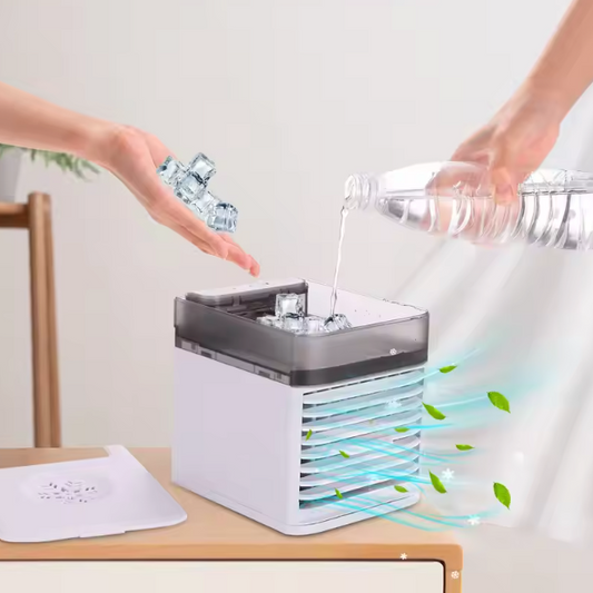 Mini Aircooler 3-in-1 – Luchtkoeler, Ventilator en Luchtbevochtiger met LED Verlichting