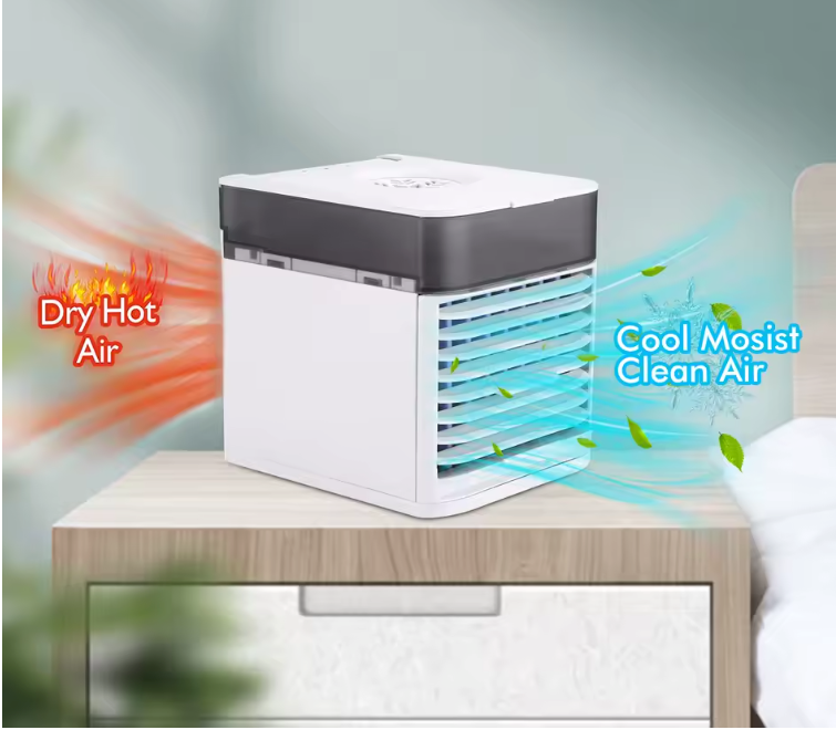 Mini Aircooler 3-in-1 – Luchtkoeler, Ventilator en Luchtbevochtiger met LED Verlichting