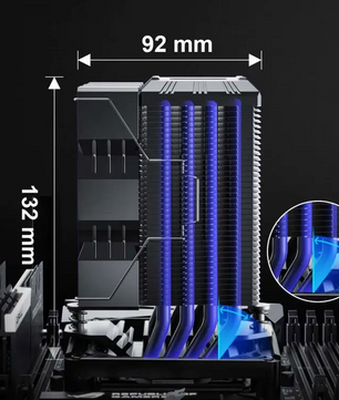 CPU Luchtkoeler met ARGB en Display – 4 Heatpipes, Stil en Krachtig