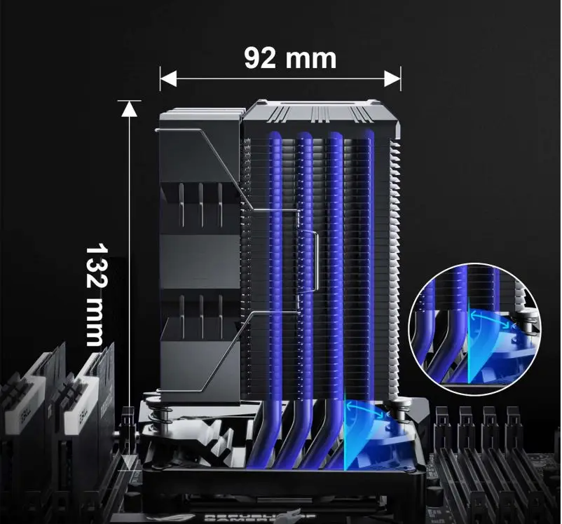 CPU Luchtkoeler met ARGB en Display – 4 Heatpipes, Stil en Krachtig