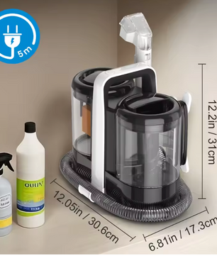 600W Tapijtreiniger 15KPa – Krachtige Spray en Zuig Vlekkenreiniger voor Meubels en Auto
