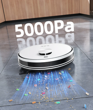 Robotstofzuiger met Dweilfunctie – 5000Pa Kracht, Zelflegend en Slimme Bediening