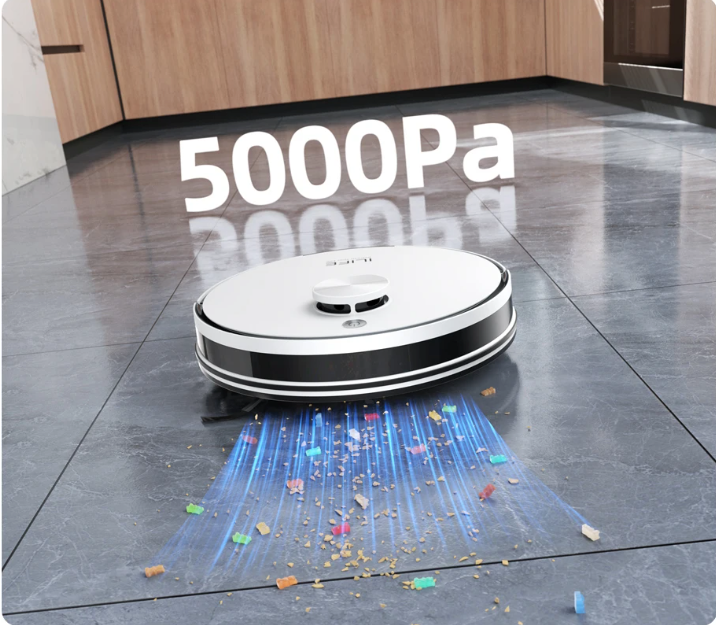 Robotstofzuiger met Dweilfunctie – 5000Pa Kracht, Zelflegend en Slimme Bediening