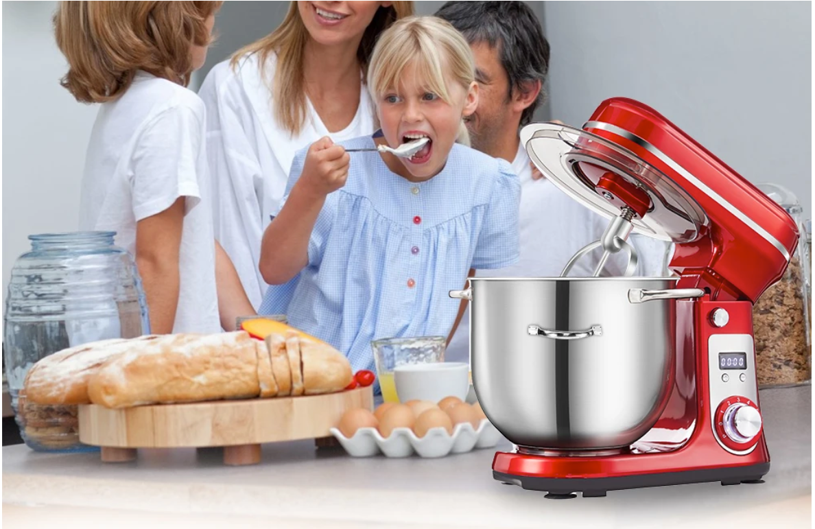 Keukenmachine 1200W met 6L RVS Kom – 6 Snelheden, Stil en Multifunctioneel