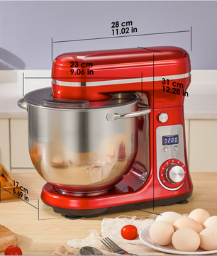 Keukenmachine 1200W met 6L RVS Kom – 6 Snelheden, Stil en Multifunctioneel