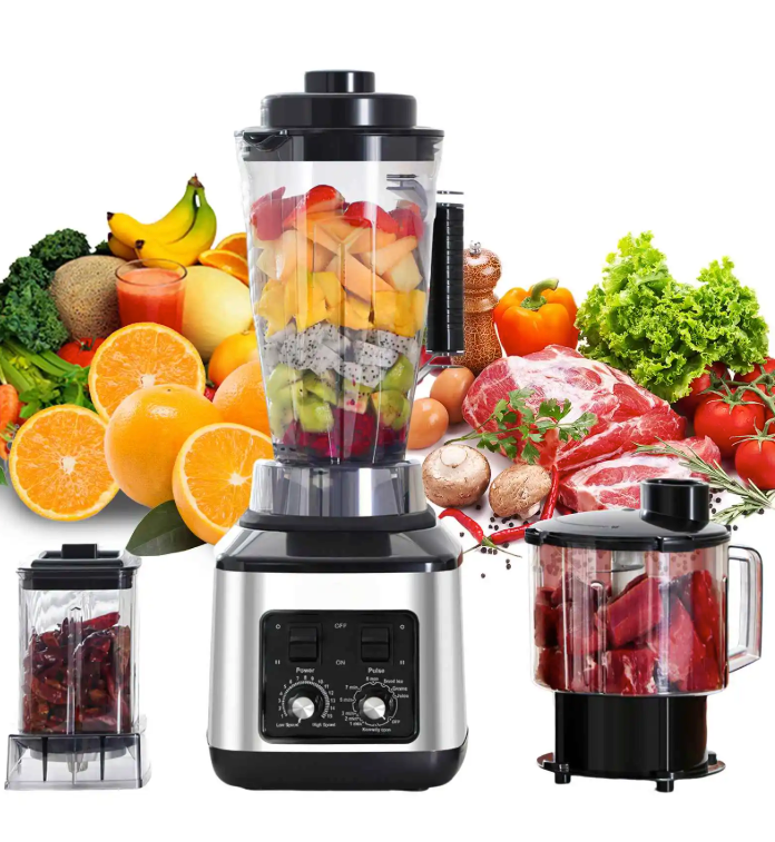 3-in-1 Blender 9500W – Keukenmachine met Juicer, Hakmolen en Droogmolen