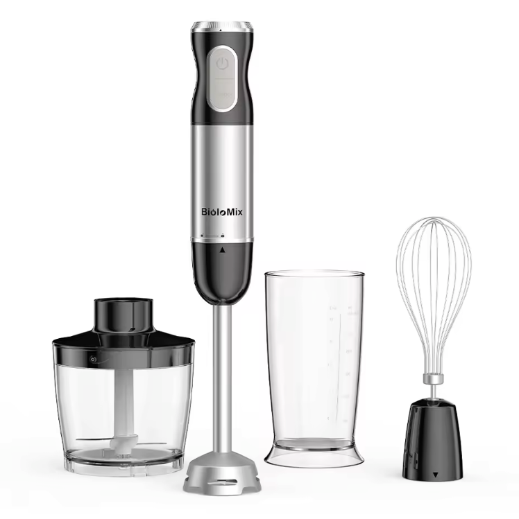 Staafmixer 1000W 4-in-1 – Hand Blender met Hakmolen, Garde en Smoothie Cup