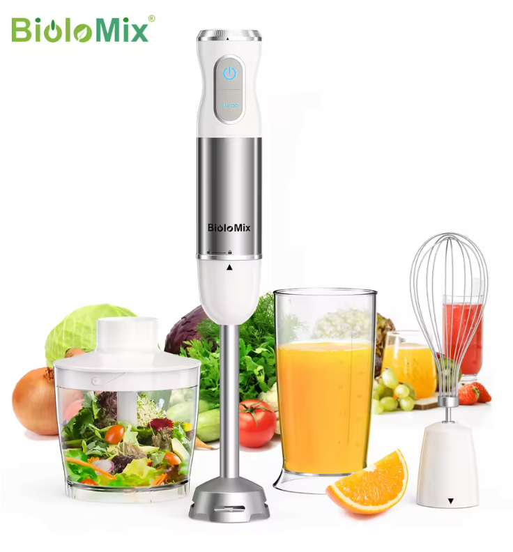 Staafmixer 1000W 4-in-1 – Hand Blender met Hakmolen, Garde en Smoothie Cup