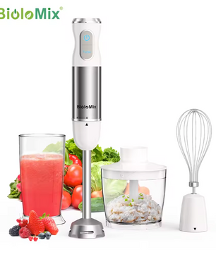 Staafmixer 1000W 4-in-1 – Hand Blender met Hakmolen, Garde en Smoothie Cup
