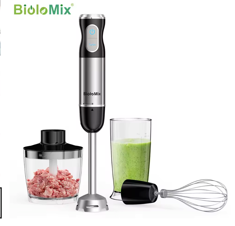Staafmixer 1000W 4-in-1 – Hand Blender met Hakmolen, Garde en Smoothie Cup