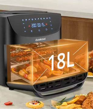 Airfryer Oven 18L 8-in-1 – Digitale Touchscreen Mini Oven 1800W met Accessoires