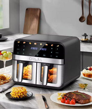 XL Airfryer 11,5L met Dubbele Mand en Kijkvenster