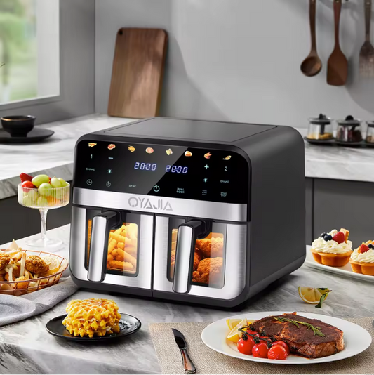 XL Airfryer 11,5L met Dubbele Mand en Kijkvenster