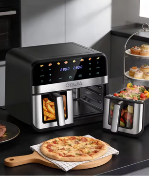 XL Airfryer 11,5L met Dubbele Mand en Kijkvenster