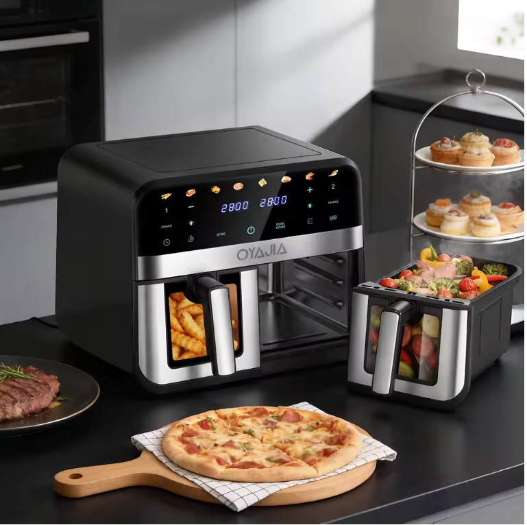 XL Airfryer 11,5L met Dubbele Mand en Kijkvenster