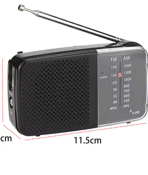 Draagbare AM/FM Radio met Speaker – Compacte Batterij Radio