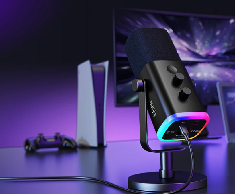 USB/XLR Dynamische Microfoon – RGB Gaming en Streaming Mic