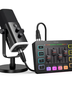 Podcast Kit met Audio Mixer en Microfoon – RGB Streaming Set